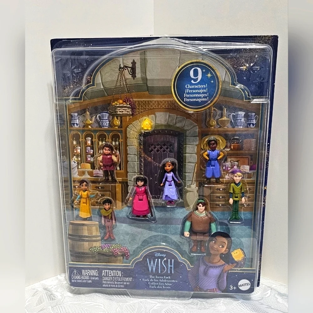 New Disney Wish The Teens Pack of 8 Posable Minidolls and Star Figure by Mattel